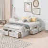1 Piece Storage Bed Frame, MDF Wood Platform with 6 Drawers, No Headboard Organizer Base for Bedroom - Baofuwish - 2 of 4