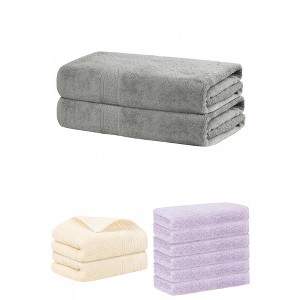 REGALWOVEN Striped Soft Absorbent Bathroom Cotton Towel Set 3 Pcs - 1 of 4