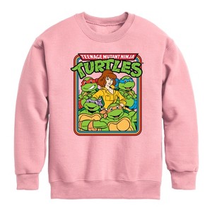 Boys' - Teenage Mutant Ninja Turtles - Retro Group April Graphic Long Sleeve Fleece Sweatshirt - 1 of 4