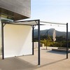 Outsunny 9.7' x 9.7' Outdoor Retractable Pergola with Canopy, Patio Canopy Sun Shade Shelter, Steel Frame for Garden Porch Beach, Cream White - 3 of 4
