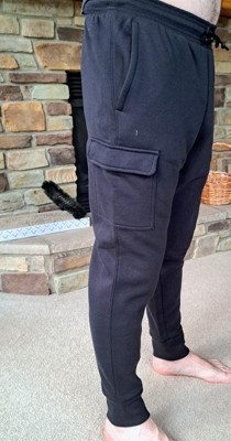 Men's Cotton Fleece Cargo Jogger Pants - All In Motion™ Black Xxl : Target