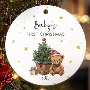 Lomsoe Bear Baby's First Christmas Ornament Gifts for New Parents New Baby Ornaments for Christmas Tree Ceramic Decor Christmas Gift Christmas Decor - 1 of 1