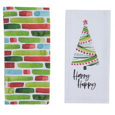 Split P Happy Christmas Tree Dishtowel Set