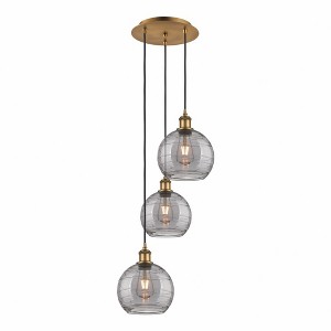 Athens Deco Swirl - 3 Light Cord Hung Multi Pendant In Industrial Style-30.38 Inches Tall and 14.5 Inches Wide - 1 of 1