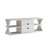 Chic Crate - Modern Media Console w/ 4 Open Shelves & 3 Drawers - Sleek TV Stand with Scandinavian Oak Finish - 3 of 4