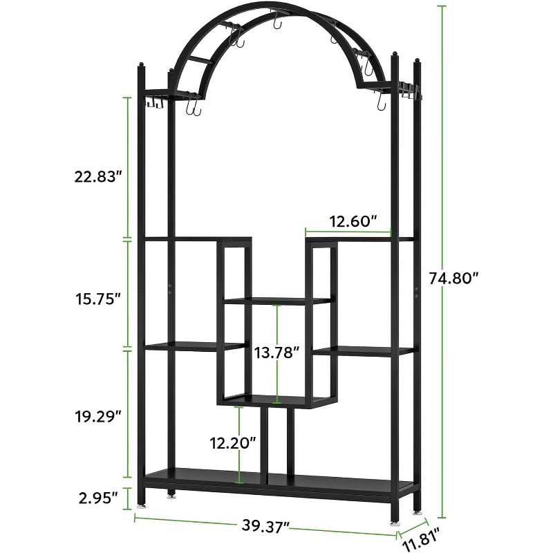 Tribesigns 74.8'' Arched Indoor Plant Stand, 5 of 6