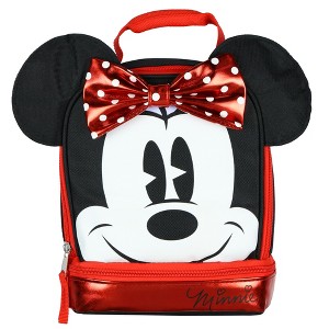Minnie Mouse Lunch Box Minnie3D Metallic Design Dual Compartment Insulated Lunch Bag Tote Multicolored - 1 of 4