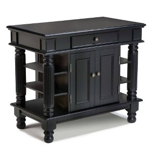 Home Styles Americana Kitchen Island with Wood Top Black: Hardwood Frame, Storage, 1 Shelf, 1 Drawer - 1 of 4