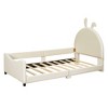 NicBex Twin Size Upholstered Daybed with Rabbit Ear Shaped Headboard for Bedroom,Living Room,Apartment - image 2 of 4