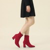 Allegra K Women's Pointy Closed Toe Size Zipper Chunky Heel Ankle Boots - 2 of 4