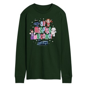 Men's - Rudolph - All Misfits Welcome Long Sleeve Graphic T-Shirt - 1 of 2