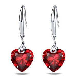 Paaaawaters 925 Sterling Silver Heart Cubic Zirconia Dangle Earring for Women - 1 of 4
