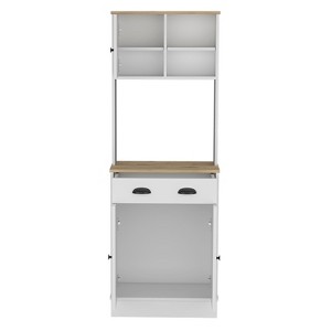 NicBex Storage Buffet Cabinet 67" Freestanding Kitchen Pantry Sideboard Cabinet with 3 Doors, Drawer, 2 Open Shelves, Microwave Storage Option - 1 of 4