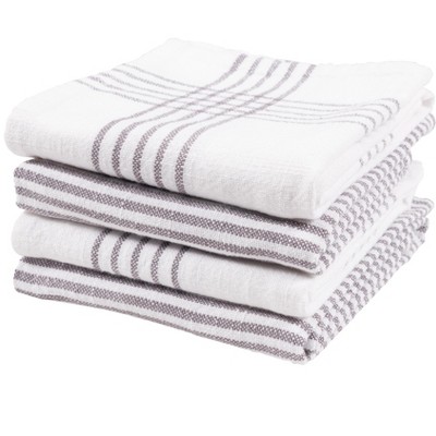 Kaf Home Monaco Set Of 4 Natural Rustic Slubbed Kitchen Towels, 100%  Cotton, 18 X 28-navy : Target