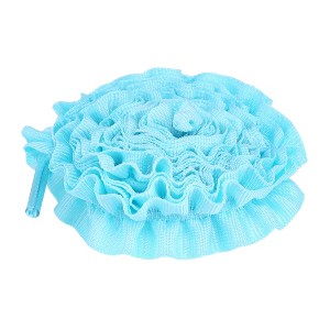 INSPIRE CHIC Ruffled Ribbon Solid Color Pleated Elastic Shoe Strings for Sneakers 2 Pairs fleece - 1 of 4