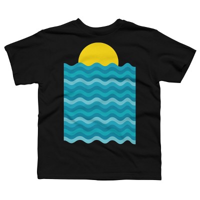 Boy's Design By Humans Sunset Waves By clingcling T-Shirt