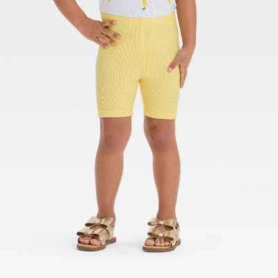 Toddler Girls' Ribbed Bike Shorts - Cat & Jack™ Yellow 18M