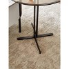 Vynxaria Series 19.69 in. Brown Glass Round Metal Top End Table with Modern Accent Base - 4 of 4