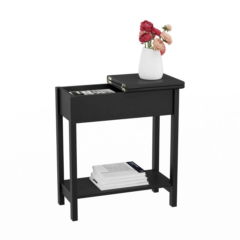 Hasting Home Narrow End Table with Storage Compartment and Shelf, 2 of 9