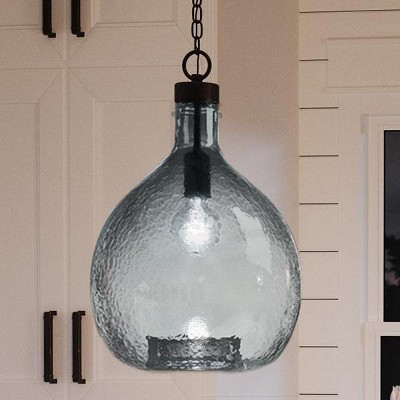 Urban Ambiance Luxury Modern Farmhouse Pendant,  20-3/8"H x 13"W,  Olde Bronze Finish, UHP2771