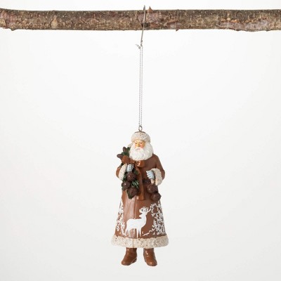 5.25"H Sullivans Woodland Santa Ornament  Multicolored Christmas Ornaments