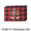 Unique Bargains Christmas Place Mats Flax Red Black Khaki 13"x17.7" 2 Pcs - 3 of 4