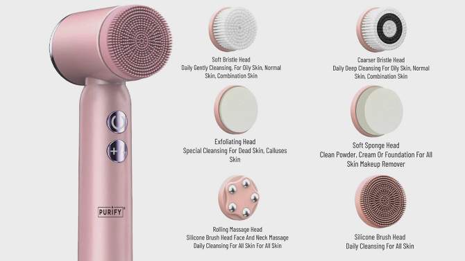 Purify 6-in-1 Cool Sonic Face Cleansing Brush and Pore Cleanser, 2 of 6, play video