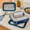 Caraway Home 2pc Dash Insert Ceramic Coated Glass Food Storage Container Set Gray - 2 of 3