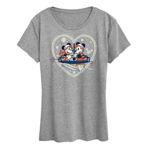 Women's - Disney - Ski Lift Heart Short Sleeve Graphic T-Shirt - 1 of 4