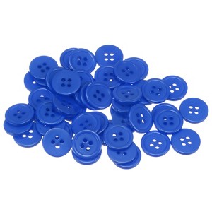 Unique Bargains Resin Craft Snap Round Flat 4-Hole Sewing Buttons 50 Pcs - 1 of 4