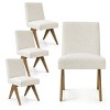 Set of 4 Upholstered Dining Chairs, Modern Solid Wood Kitchen Chairs with Linen Fabric, Mid-Century Accent Chairs for Dining Room-Maison Boucle - 2 of 4