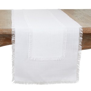 Saro Lifestyle Table Runner with Fringe Design - 1 of 3