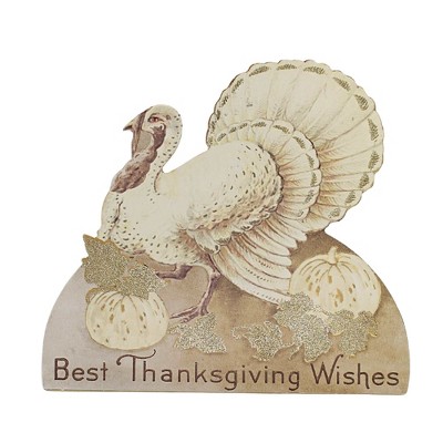 Thanksgiving 10.0 Inch Elegant Fall Turkey Dummy Board Pumpkins Gobble Figurines