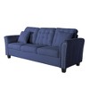 NicBex 85.4 Inch 3-seater Sofa with Tufted Back Cushions and 2 Pillows for Office,Living Room,Apartment,Blue - 2 of 4