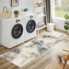 Washable Area Rug Contemporary Abstract Rug for Bedroom with Non Slip Backing Low Pile Soft Marble Printed Floor Carpet - 2 of 4