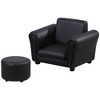 Qaba Kids Sofa Set with Footstool, Upholstered Children Armchair for Kids 18M+, Baby Sofa for Playroom, Bedroom, Nursery Room - 4 of 4