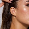 3 Pairs Small Gold Hoop Earring, 14K Gold Plated Earring Stacks Butterfly Heart Star Moon Bow Four Leaf Rhombus Round CZ Pearl - 4 of 4