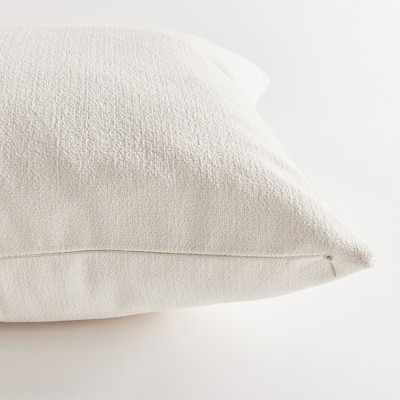 24" Off-White Jacquard Square Indoor/Outdoor Pillow