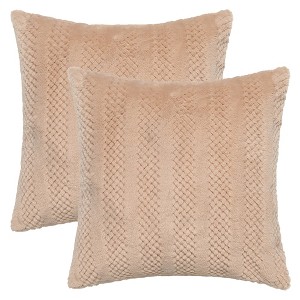 REGALWOVEN Couch Sofa Living Room Decor Solid Striped Soft Plush Throw Pillow Covers 2 Pcs - 1 of 4
