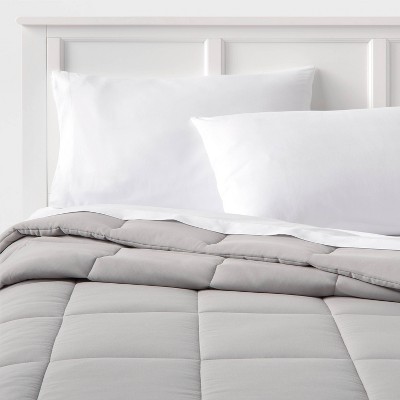 King Down Alternative Washed Microfiber Reversible Comforter Gray - Room Essentials™