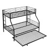 NicBex Modern Twin Over Twin Loft and Bunk Bed with Trundle,Metal Bunk Bed Frame with Ladder and High Guardrail for Kids Teens Adults - 4 of 4