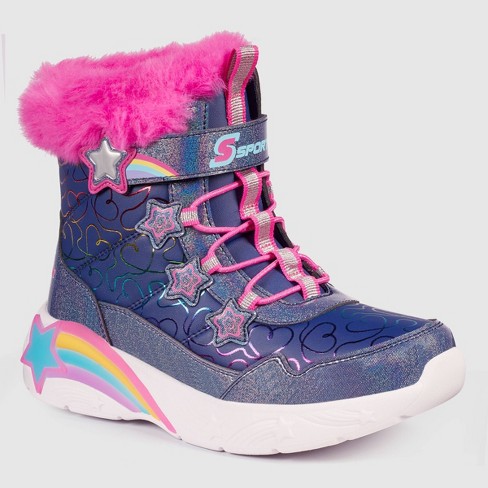 Bløde fødder harmonisk Aktiver Girls' S Sport By Skechers Lilyana Zipper Winter Boots - Navy : Target