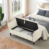 CAVINAS Rectangular Velvet Storage Ottoman Bench with Crystal Buckle and Pillow,Upholstered Storage Ottoman,Storage Benches for Living Room - 2 of 4