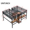 NicBex Metal Loft Bunk Bed with Double Desks,Wardrobe&Charging Station,Space-Saving&Noise Reduced Double Loft Bed - 3 of 4