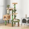 Tangkula 59" Cactus Cat Tree for Indoor Cats w/ Sisal Scratching Posts & Board Condo - 2 of 4