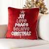 Peace And Joy Pillow - Red - 20"x20" - Safavieh - 2 of 4