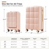 YONWAY 3 Piece Luggage Set, with Spinner Wheels & Cup Holder, ABS Hardshell Suitcase Sets, 20/24/28 Inch - 3 of 4