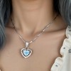 925 Silver Necklace, Eternal Heart Necklace, Heart Shaped Pendant with Rose, Minimalist Style for Women and Friends, Clavicle Necklace - 3 of 4