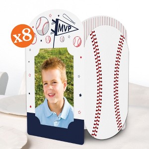 Big Dot of Happiness Baseball Photo Holder Centerpieces, 4x6 Picture Display Box, Sports Table Decoration for Kids Birthday Decor, 8 Count - 1 of 4