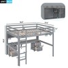PAGED Full Size Loft Bed with Desk Modern Wooded Bed Frame with Storage Shelves and Drawers for Bedroom - 4 of 4